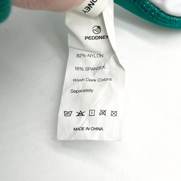 Peddney Womens Bikini Top Size Large Teal Green Scalloped Triangle Padded Beachy - Picture 7 of 7